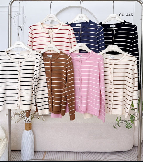 Stripes Button Down Cardigan